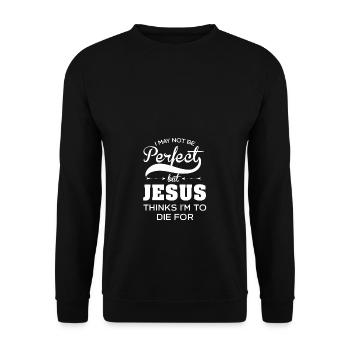 Jesus died for me - Unisex Sweatshirt - black - Front - Alina (178cm) & Michal (187cm)