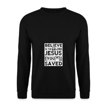 Jesus will save you - Unisex Pullover - Schwarz - Vorne - Alina (178cm) & Michal (187cm)