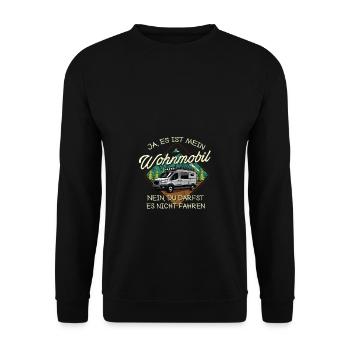 Ja das ist mein Wohnmobil - Unisex Pullover - Schwarz - Vorne - Alina (178cm) & Michal (187cm)