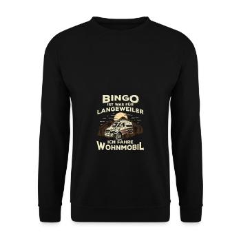 Bingo ist was für Langeweiler - Unisex Pullover - Schwarz - Vorne - Alina (178cm) & Michal (187cm)