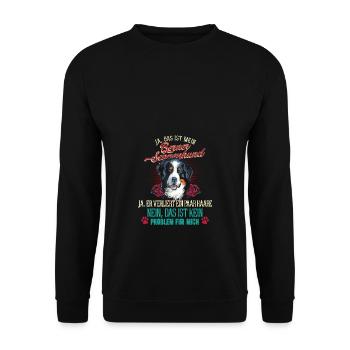 Berner Sennenhund Problem - Unisex Pullover - Schwarz - Vorne - Alina (178cm) & Michal (187cm)