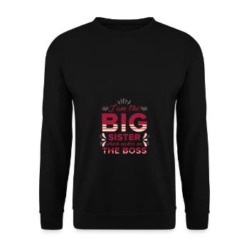 Patron de la Grande Sœur - Sweat-shirt Unisexe - noir - Devant - Alina (178cm) & Michal (187cm)