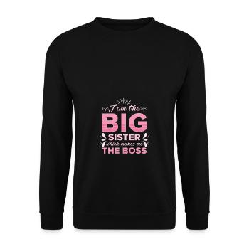 Patron de la Grande Sœur - Sweat-shirt Unisexe - noir - Devant - Alina (178cm) & Michal (187cm)
