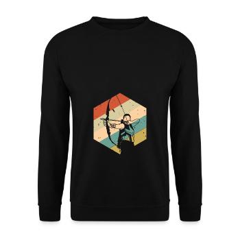 Retro Vintage Archer - Unisex Sweatshirt - black - Front - Alina (178cm) & Michal (187cm)