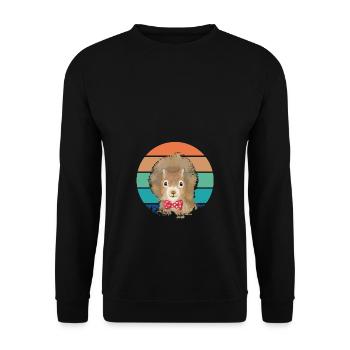 Retro Vintage Squirrel with Bow tie - Unisex Sweatshirt - black - Front - Alina (178cm) & Michal (187cm)