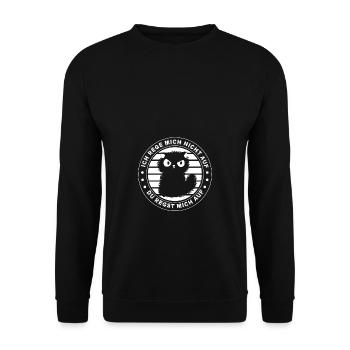 Ich reg mich nicht auf du regst mich auf Katze - Unisex Pullover - Schwarz - Vorne - Alina (178cm) & Michal (187cm)