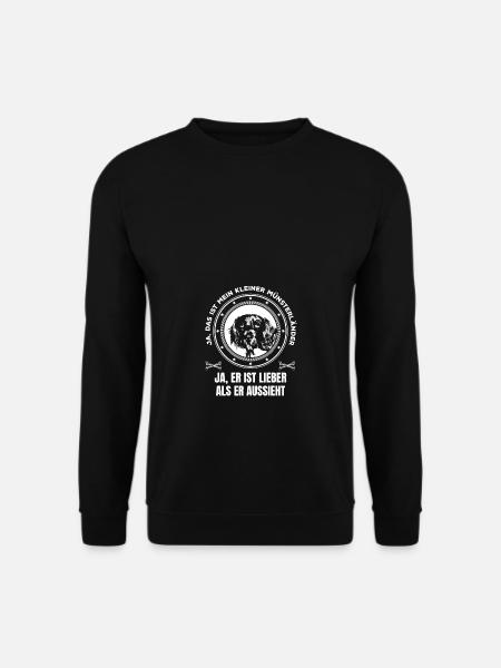 Kleiner Münsterländer ist lieber als er aussieht - Unisex Pullover - Schwarz