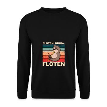 Flöten Digga Flöten - Unisex Pullover - Schwarz - Vorne - Alina (178cm) & Michal (187cm)