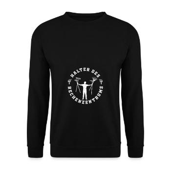 Halter des Rechenzentrums - Unisex Pullover - Schwarz - Vorne - Alina (178cm) & Michal (187cm)
