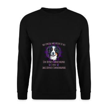 Zwei Berner Sennenhunde sind besser als einer - Unisex Pullover - Schwarz - Vorne - Alina (178cm) & Michal (187cm)