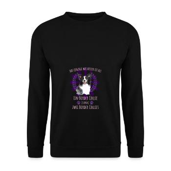 Zwei Border Collie sind besser - Unisex Pullover - Schwarz - Vorne - Alina (178cm) & Michal (187cm)
