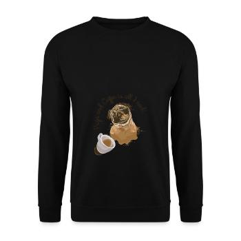 Funny pug dog head dog - Unisex Sweatshirt - black - Front - Alina (178cm) & Michal (187cm)