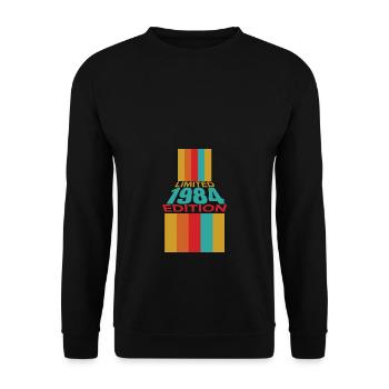 1984 Limited Edition Birthday Design - Unisex Sweatshirt - black - Front - Alina (178cm) & Michal (187cm)