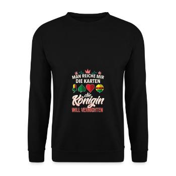Die Königin will vernichten Schafkopf - Unisex Pullover - Schwarz - Vorne - Alina (178cm) & Michal (187cm)