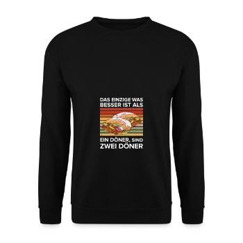 Two kebabs are better - Unisex Sweatshirt - black - Front - Alina (178cm) & Michal (187cm)