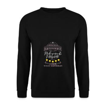 Offizielle Medizinische Fachangestellte - Unisex Pullover - Schwarz - Vorne - Alina (178cm) & Michal (187cm)