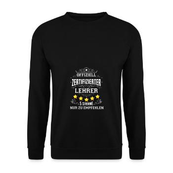 Offiziell Zertifizierter Lehrer - Unisex Pullover - Schwarz - Vorne - Alina (178cm) & Michal (187cm)