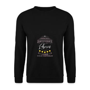 Offiziell Zertifizierte Lehrerin - Unisex Pullover - Schwarz - Vorne - Alina (178cm) & Michal (187cm)