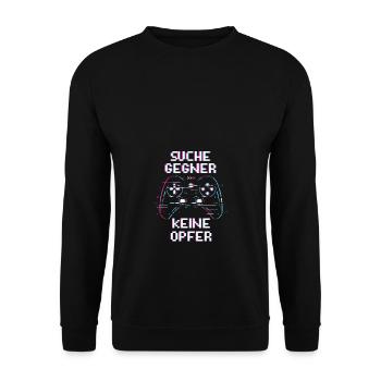 Suche Gegner Keine Opfer PS - Unisex Pullover - Schwarz - Vorne - Alina (178cm) & Michal (187cm)