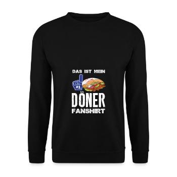 Das ist mein Döner Kebab Fanshirt - Unisex Pullover - Schwarz - Vorne - Alina (178cm) & Michal (187cm)