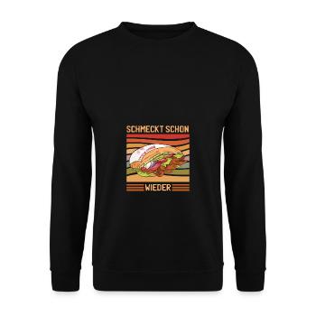 Döner Schmeckt schon wieder - Unisex Pullover - Schwarz - Vorne - Alina (178cm) & Michal (187cm)