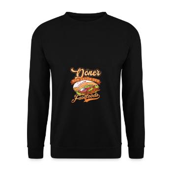 Döner der Vater des Fastfoods - Unisex Pullover - Schwarz - Vorne - Alina (178cm) & Michal (187cm)