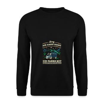 Wohnmobil Urlaub Camping Outdoor - Unisex Pullover - Schwarz - Vorne - Alina (178cm) & Michal (187cm)