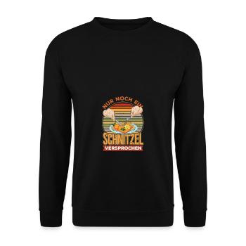 Nur noch ein Schnitzel versprochen - Unisex Pullover - Schwarz - Vorne - Alina (178cm) & Michal (187cm)