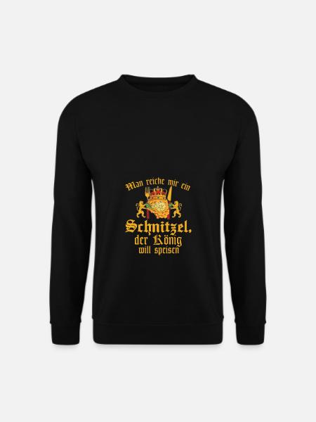 Der König will Schnitzel essen - Unisex Pullover - Schwarz