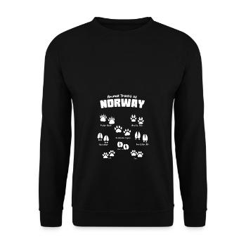 Animal Tracks Norway Footprints - Unisex Sweatshirt - black - Front - Alina (178cm) & Michal (187cm)