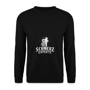 Schmerz Experte Physio Geschenk Lustig - Unisex Pullover - Schwarz - Vorne - Alina (178cm) & Michal (187cm)