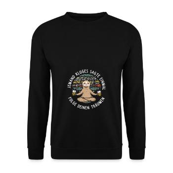 Zwischen Leber und Nierchen ein Bierchen - Unisex Pullover - Schwarz - Vorne - Alina (178cm) & Michal (187cm)