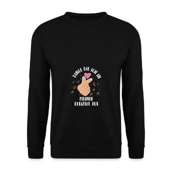 K-Pop Freizeit Koreapopmusik - Unisex Pullover - Schwarz - Vorne - Alina (178cm) & Michal (187cm)