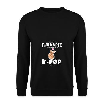 K-Pop Therapie Koreapopmusik Südkorea Pop - Unisex Pullover - Schwarz - Vorne - Alina (178cm) & Michal (187cm)