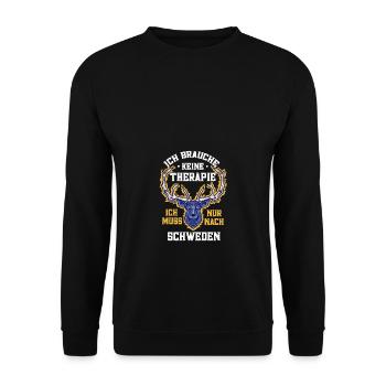 Keine Therapie nur Schweden Flagge Urlaub Geschenk - Unisex Pullover - Schwarz - Vorne - Alina (178cm) & Michal (187cm)