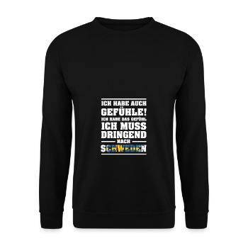 Schweden Gefühle Flagge Urlaub Geschenk - Unisex Pullover - Schwarz - Vorne - Alina (178cm) & Michal (187cm)