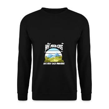 Ses miséricordes sont nouvelles chaque matin Nature Montagnes Dieu - Sweat-shirt Unisexe - noir - Devant - Alina (178cm) & Michal (187cm)
