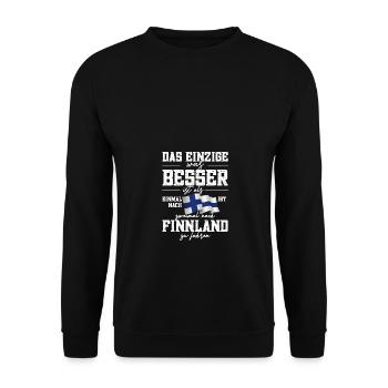 Zweimal nach Finnland Flagge Urlaub Geschenk - Unisex Pullover - Schwarz - Vorne - Alina (178cm) & Michal (187cm)