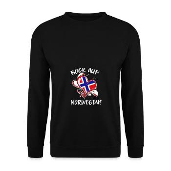Bock auf Norwegen Flagge Urlaub Geschenk - Unisex Pullover - Schwarz - Vorne - Alina (178cm) & Michal (187cm)