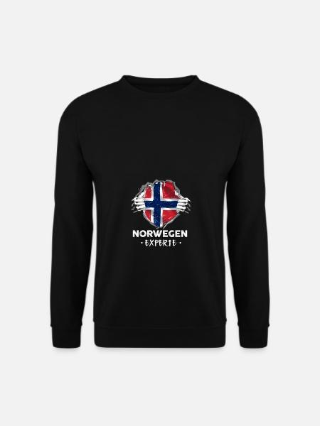 Norwegen Experte Flagge Urlaub Geschenk - Unisex Pullover - Schwarz
