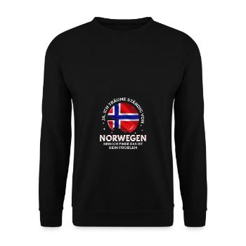 Träume von Norwegen Urlaub Geschenk - Unisex Pullover - Schwarz - Vorne - Alina (178cm) & Michal (187cm)