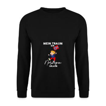 Mein Traum Norwegen Urlaub Skandinavien - Unisex Pullover - Schwarz - Vorne - Alina (178cm) & Michal (187cm)
