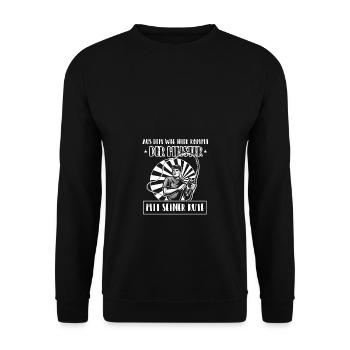 Meister mit Rute Angel Fischen Zubehör Geschenk - Unisex Pullover - Schwarz - Vorne - Alina (178cm) & Michal (187cm)
