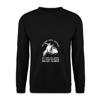 Roller Gefühle Motorroller Scooter Geschenk - Unisex Pullover - Schwarz - Vorne - Alina (178cm) & Michal (187cm)