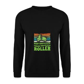 Nicht ansprechen Träume von Roller Scooter - Unisex Pullover - Schwarz - Vorne - Alina (178cm) & Michal (187cm)