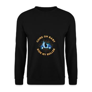 Ride my Roller Motorroller Scooter Outfit - Unisex Sweatshirt - black - Front - Alina (178cm) & Michal (187cm)
