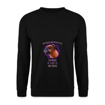 Zwei Boxer sind besser als einer - Unisex Pullover - Schwarz - Vorne - Alina (178cm) & Michal (187cm)