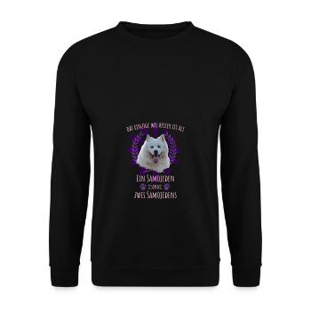 Zwei Samojede sind besser als einer - Unisex Pullover - Schwarz - Vorne - Alina (178cm) & Michal (187cm)