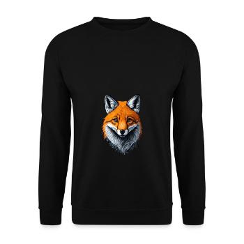 Mignon Fox Motif Forest Animal Fox Mignon Smart - Sweat-shirt Unisexe - noir - Devant - Alina (178cm) & Michal (187cm)