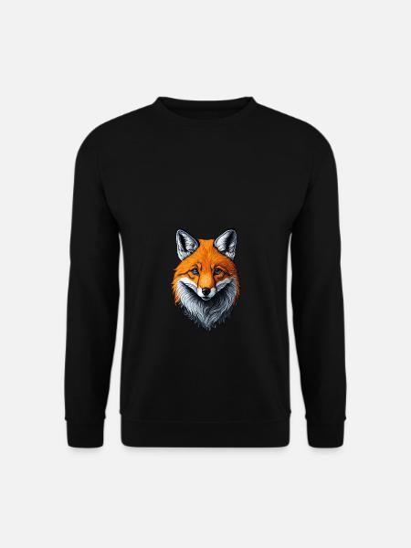 Süßer Fuchs Motiv Waldtier Fox Süß Schlau - Unisex Pullover - Schwarz